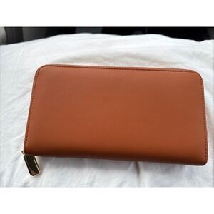Travelambo Women's Wallet Pocketbook Camel Brown RFID Security Gold‎ Zip NEW